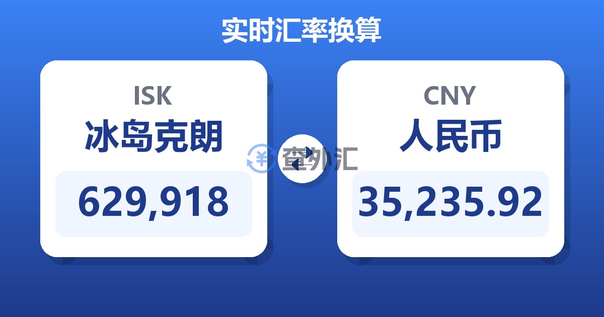 629,918冰岛克朗兑人民币