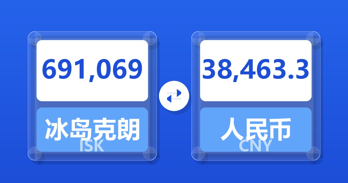 691,069冰岛克朗兑人民币