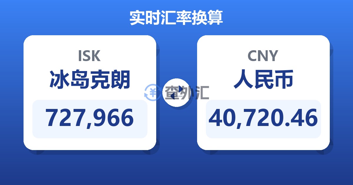 727,966冰岛克朗兑人民币