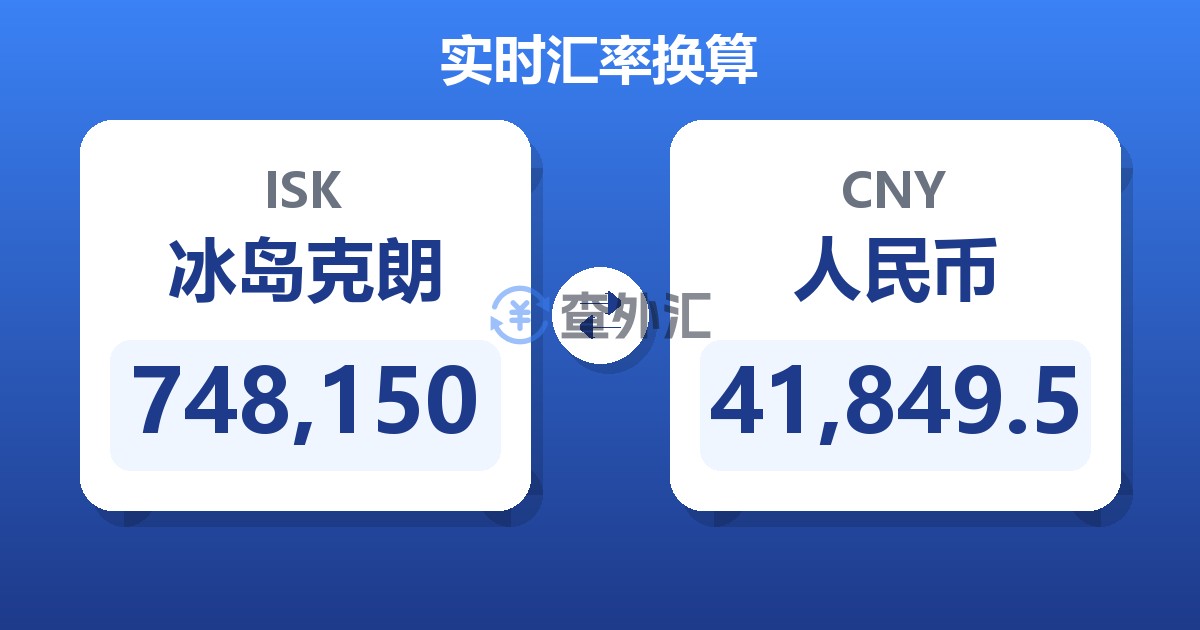 748,150冰岛克朗兑人民币