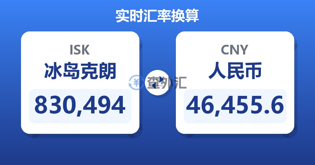 830,494冰岛克朗兑人民币
