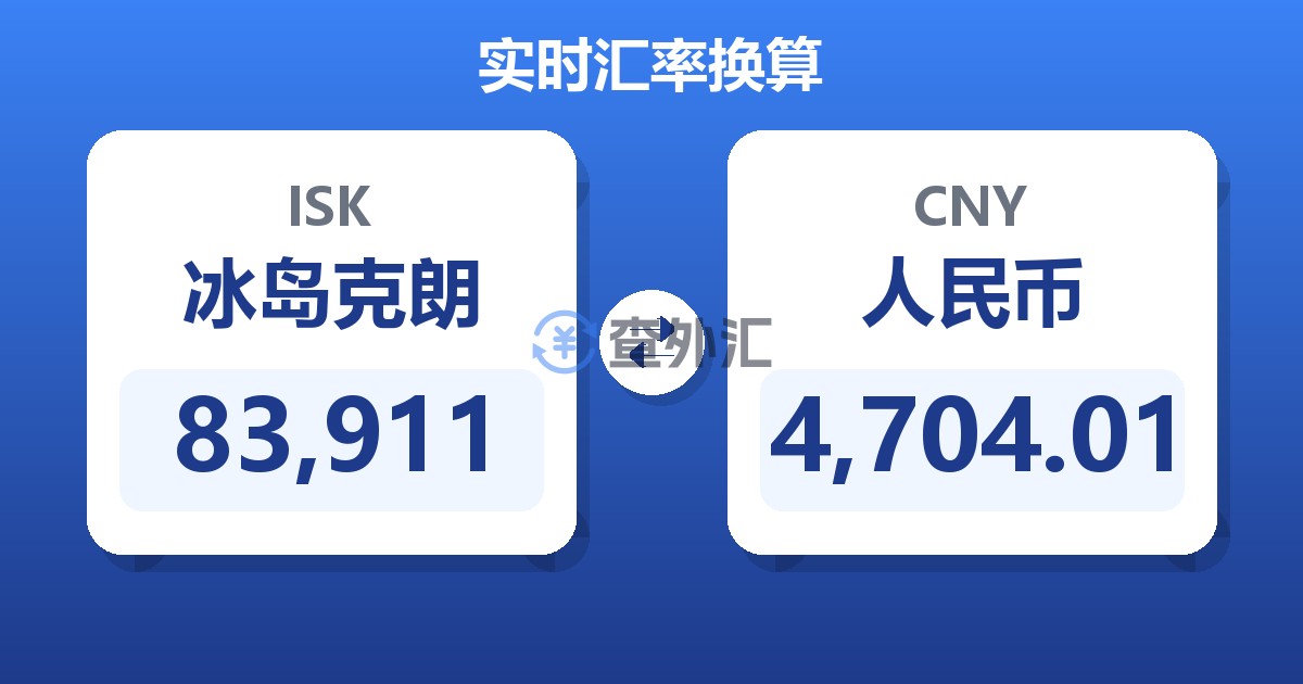 83,911冰岛克朗兑人民币