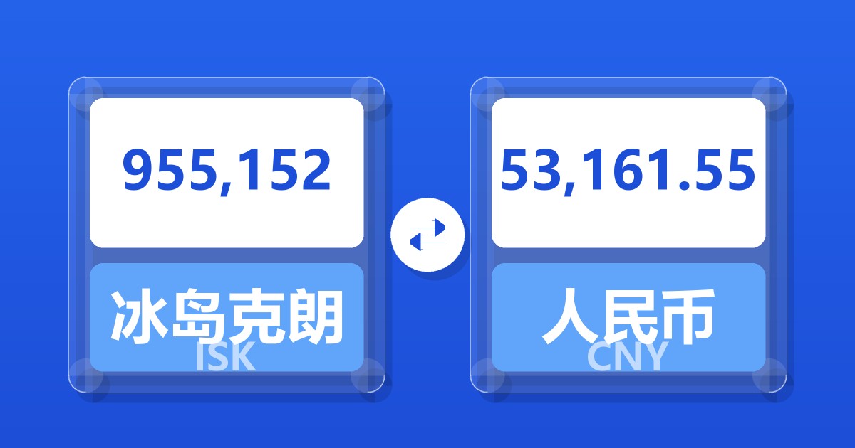 955,152冰岛克朗兑人民币