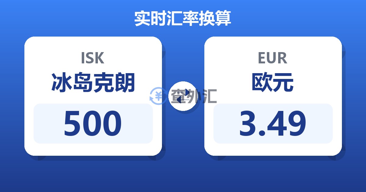 500冰岛克朗兑欧元