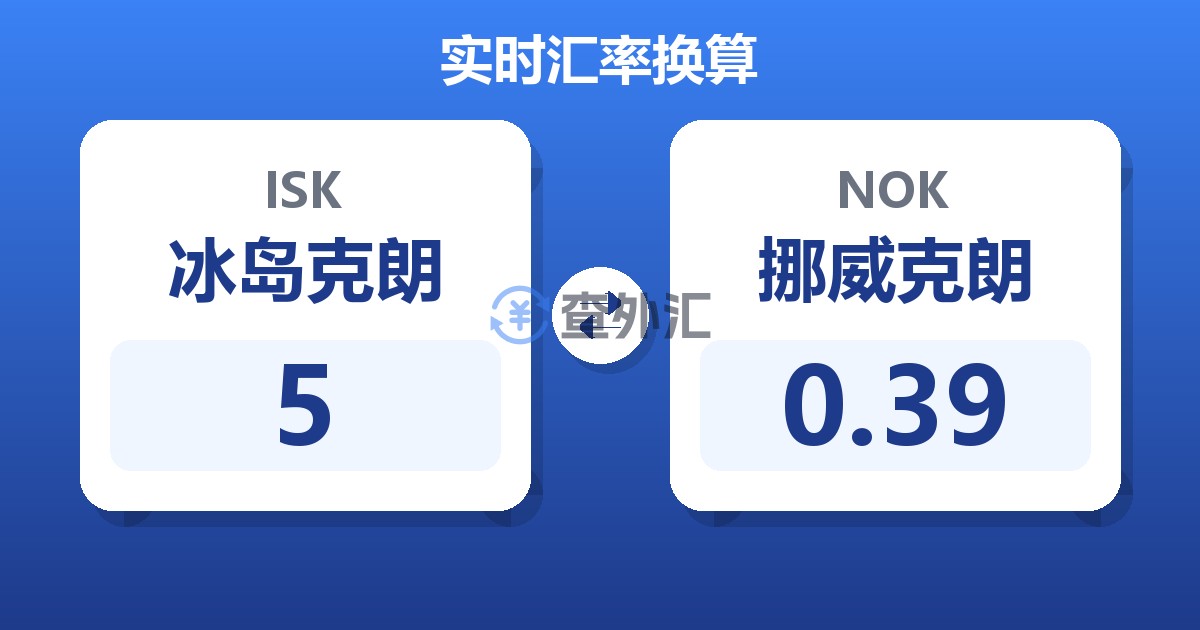 5冰岛克朗兑挪威克朗