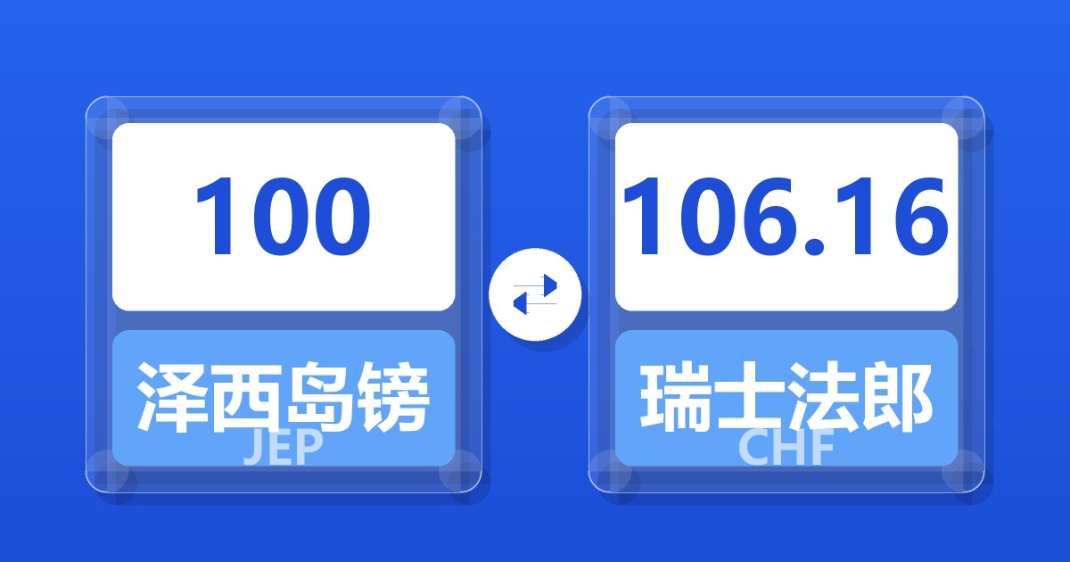 100泽西岛镑兑瑞士法郎