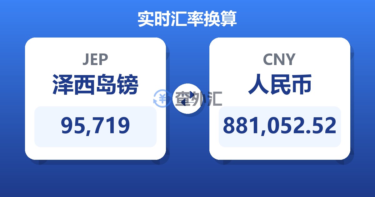 95,719泽西岛镑兑人民币