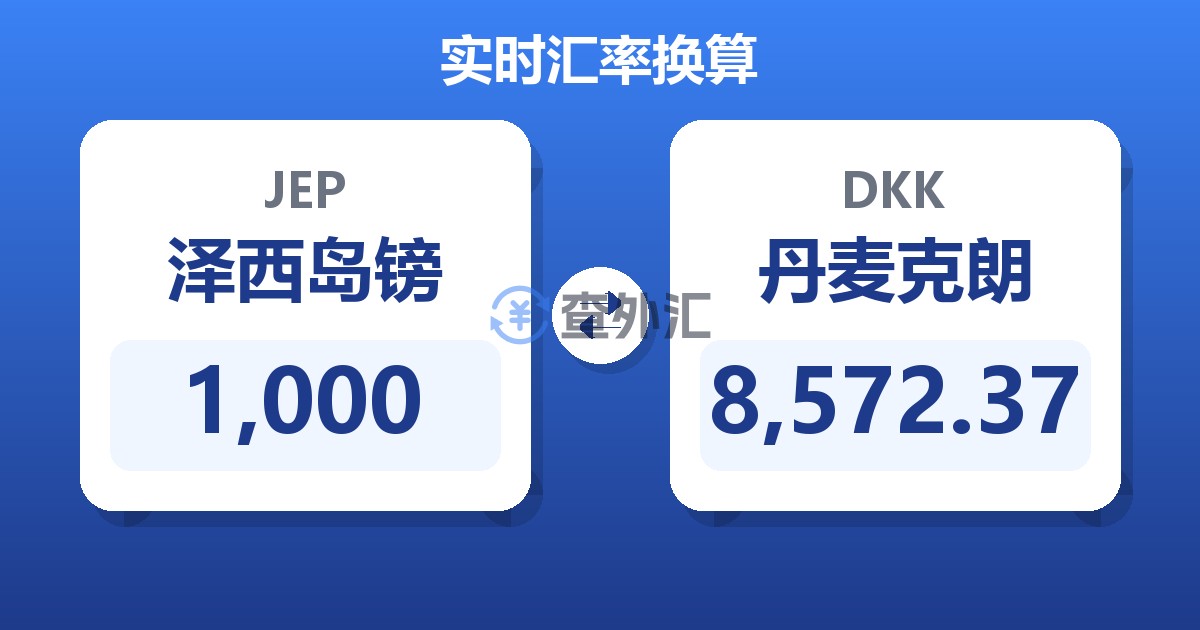 1,000泽西岛镑兑丹麦克朗
