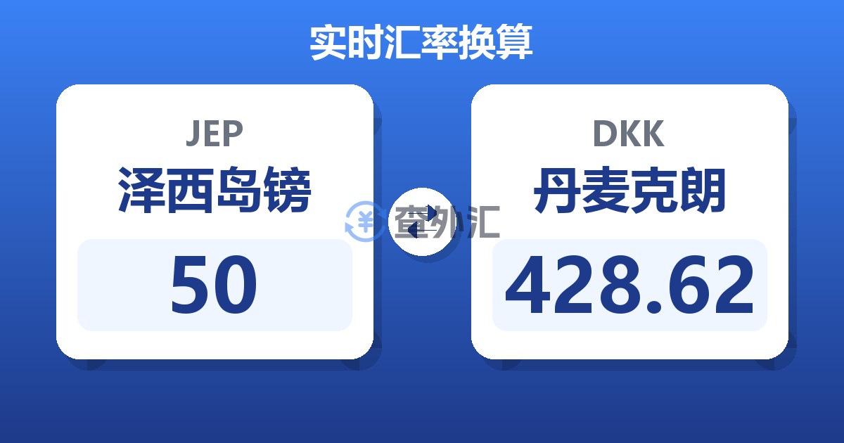 50泽西岛镑兑丹麦克朗