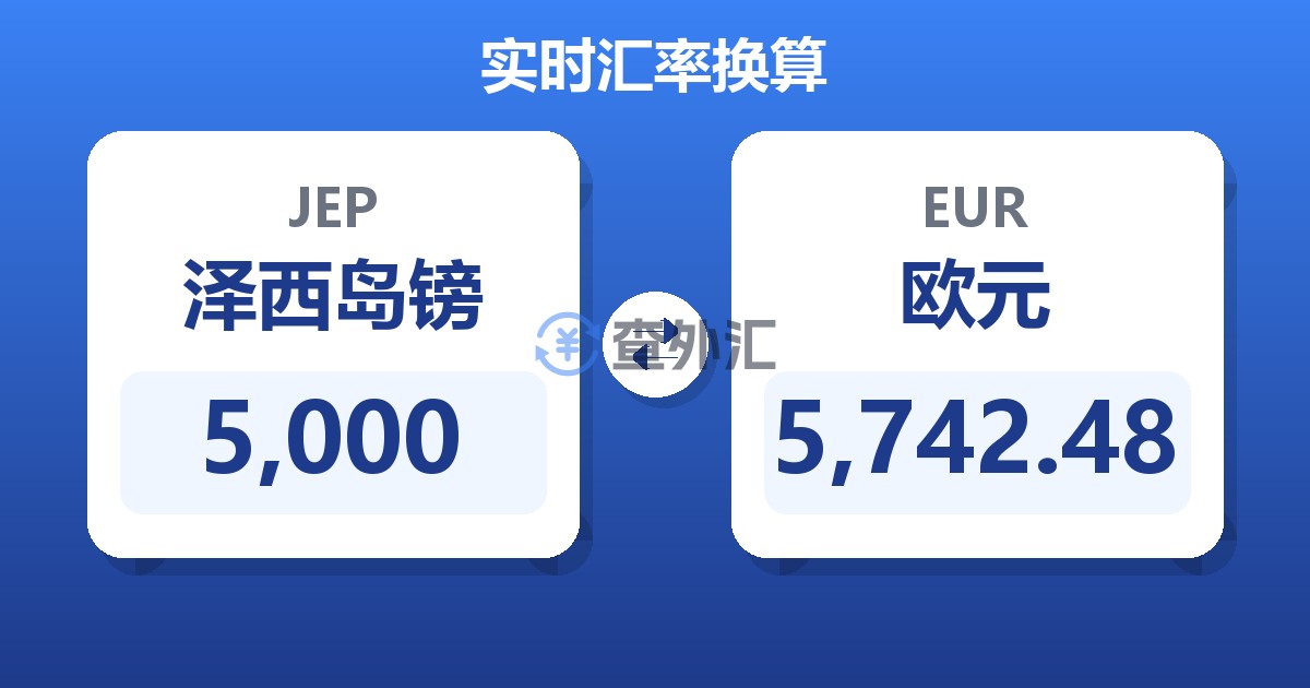5,000泽西岛镑兑欧元