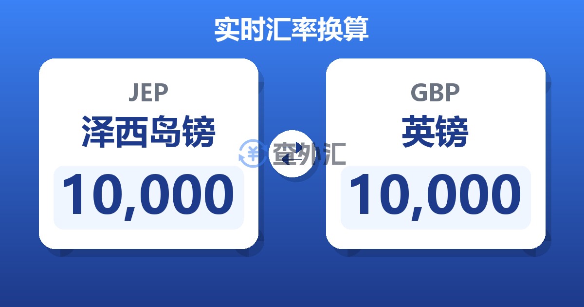 10,000泽西岛镑兑英镑