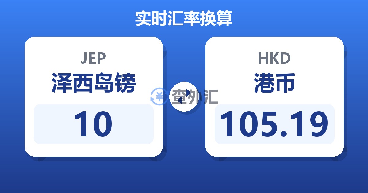 10泽西岛镑兑港币