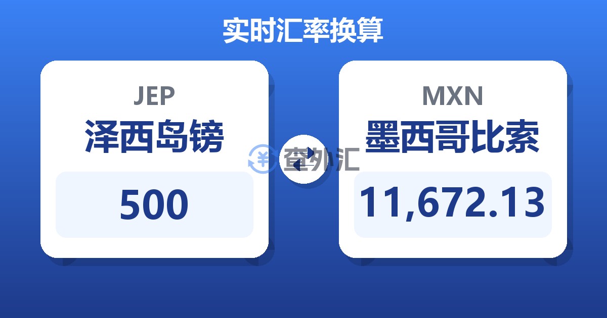 500泽西岛镑兑墨西哥比索