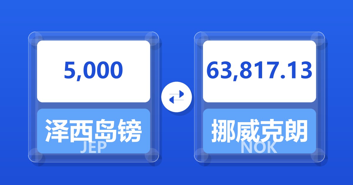 5,000泽西岛镑兑挪威克朗