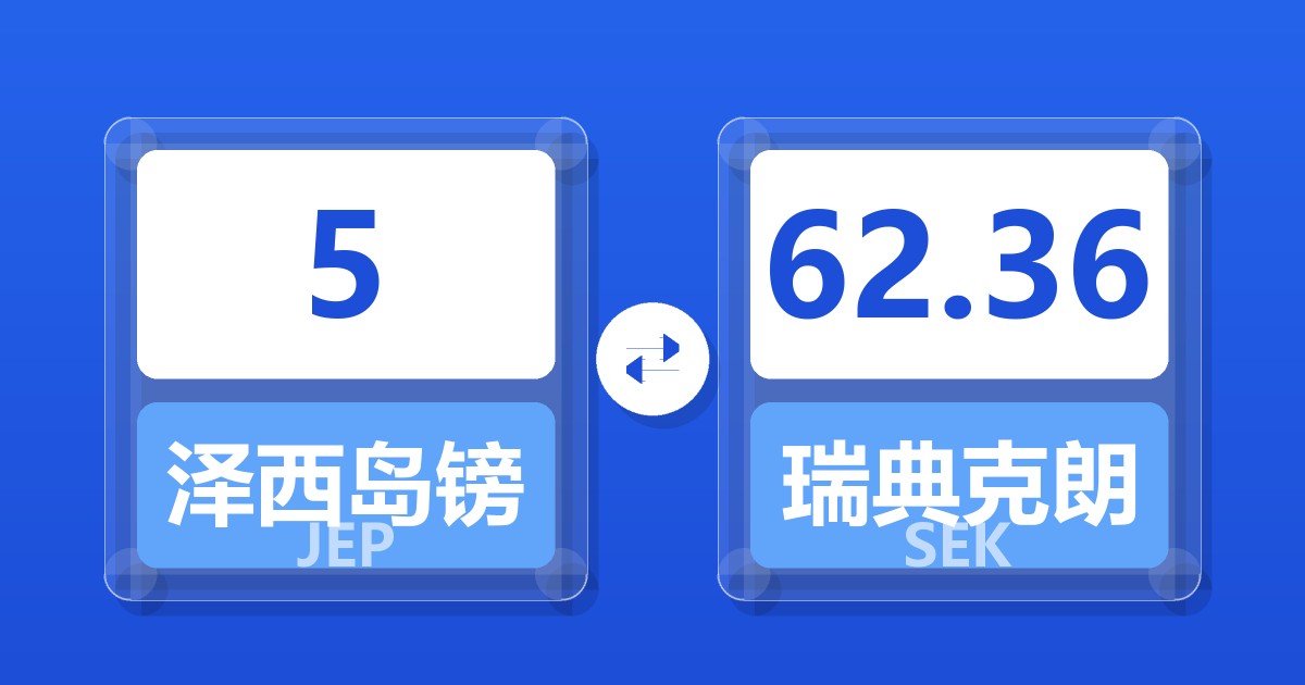 5泽西岛镑兑瑞典克朗