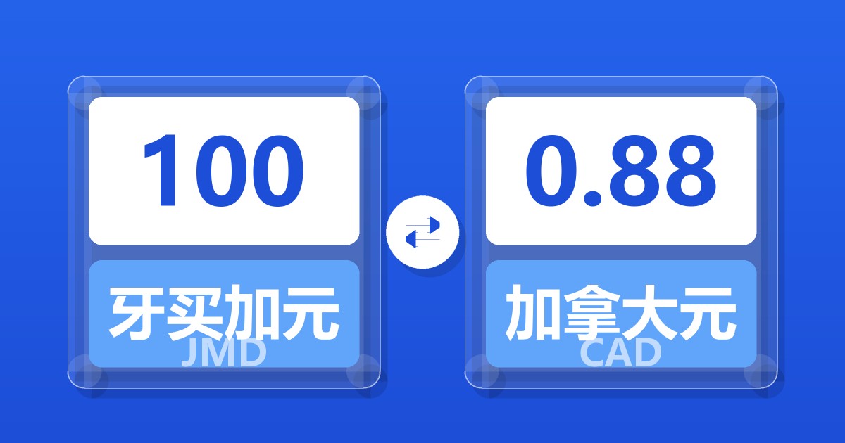 100牙买加元兑加拿大元