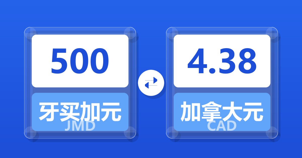 500牙买加元兑加拿大元