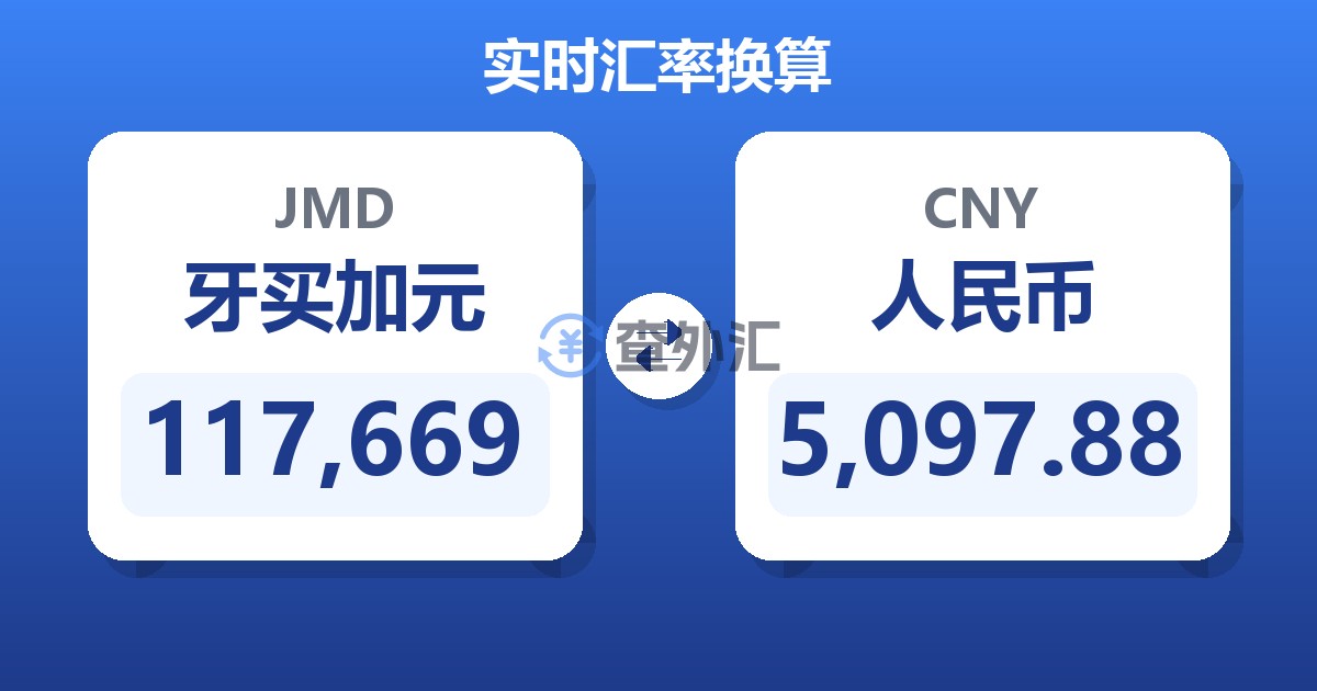117,669牙买加元兑人民币