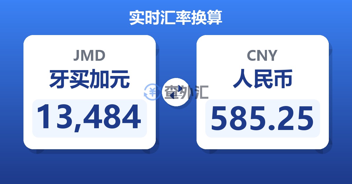 13,484牙买加元兑人民币