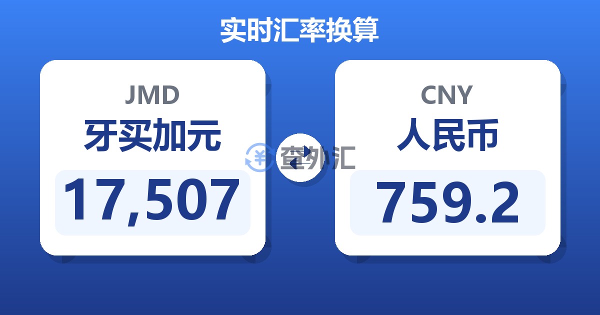 17,507牙买加元兑人民币