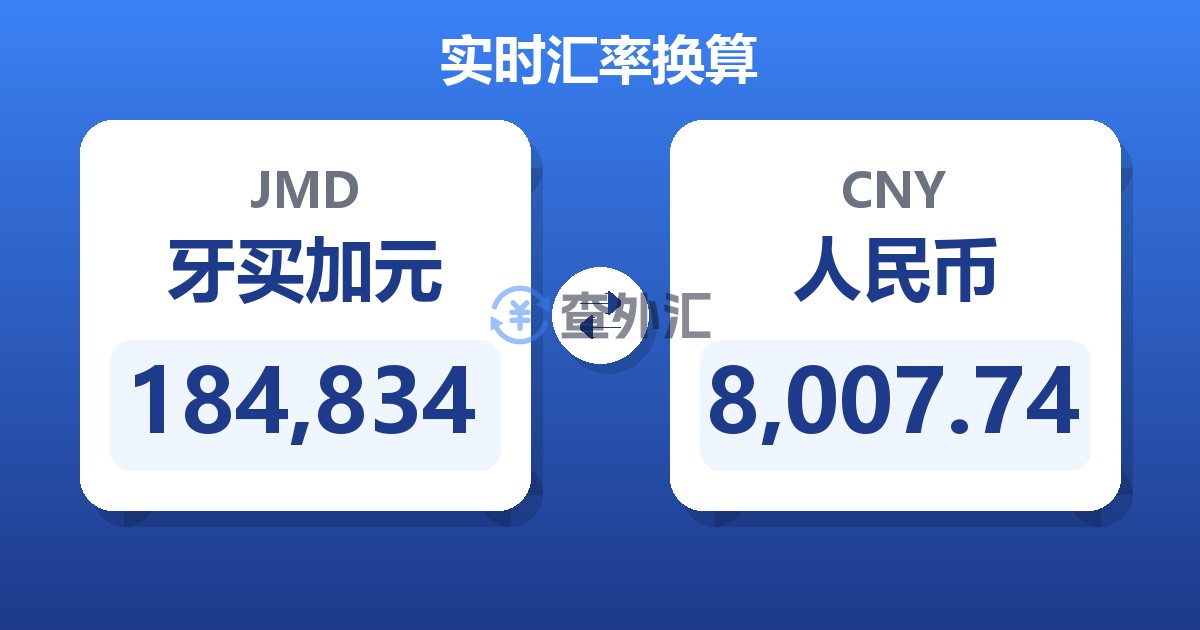 184,834牙买加元兑人民币