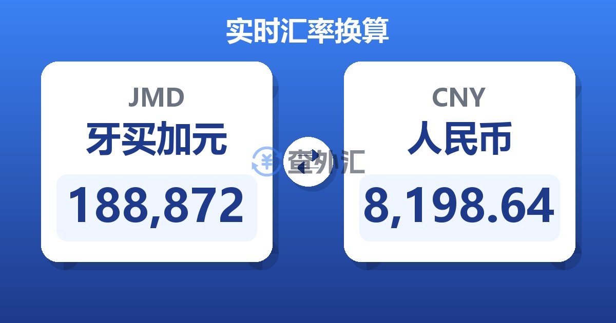 188,872牙买加元兑人民币