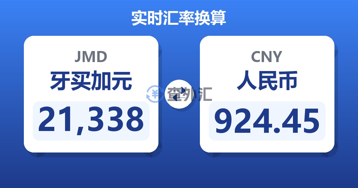 21,338牙买加元兑人民币