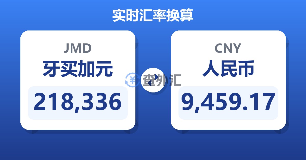 218,336牙买加元兑人民币