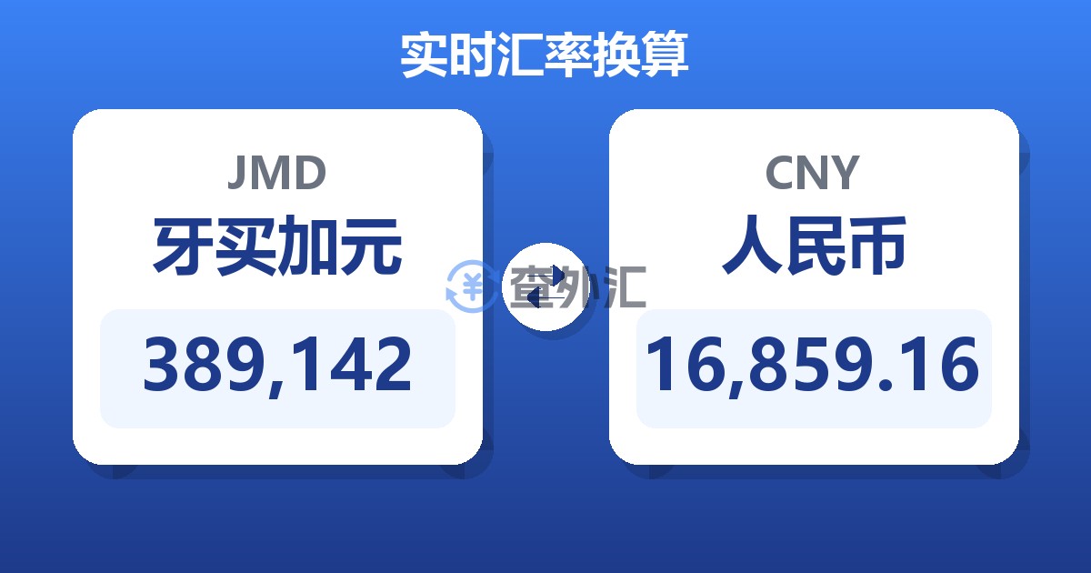 389,142牙买加元兑人民币