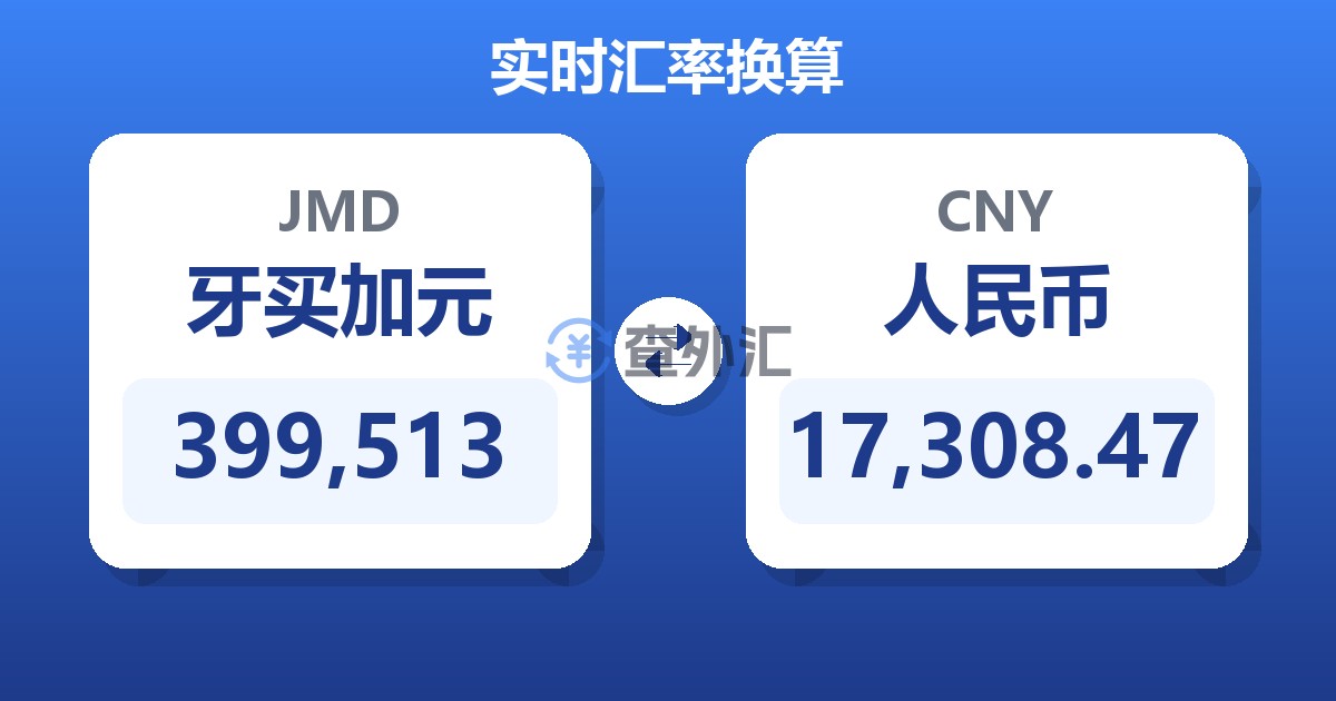 399,513牙买加元兑人民币