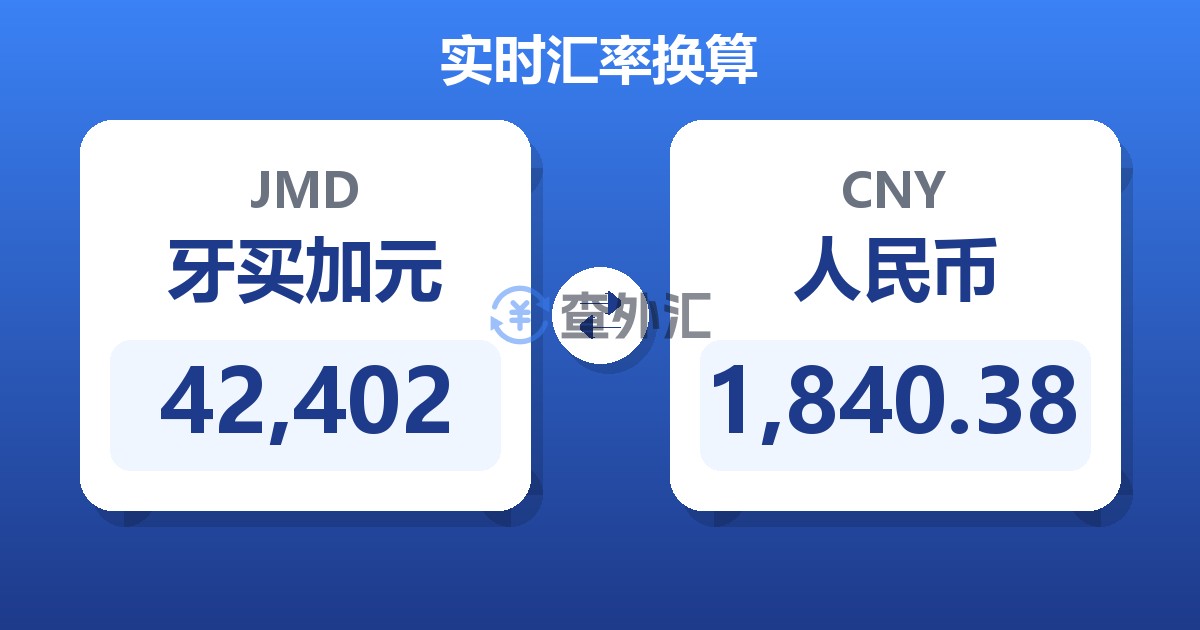 42,402牙买加元兑人民币