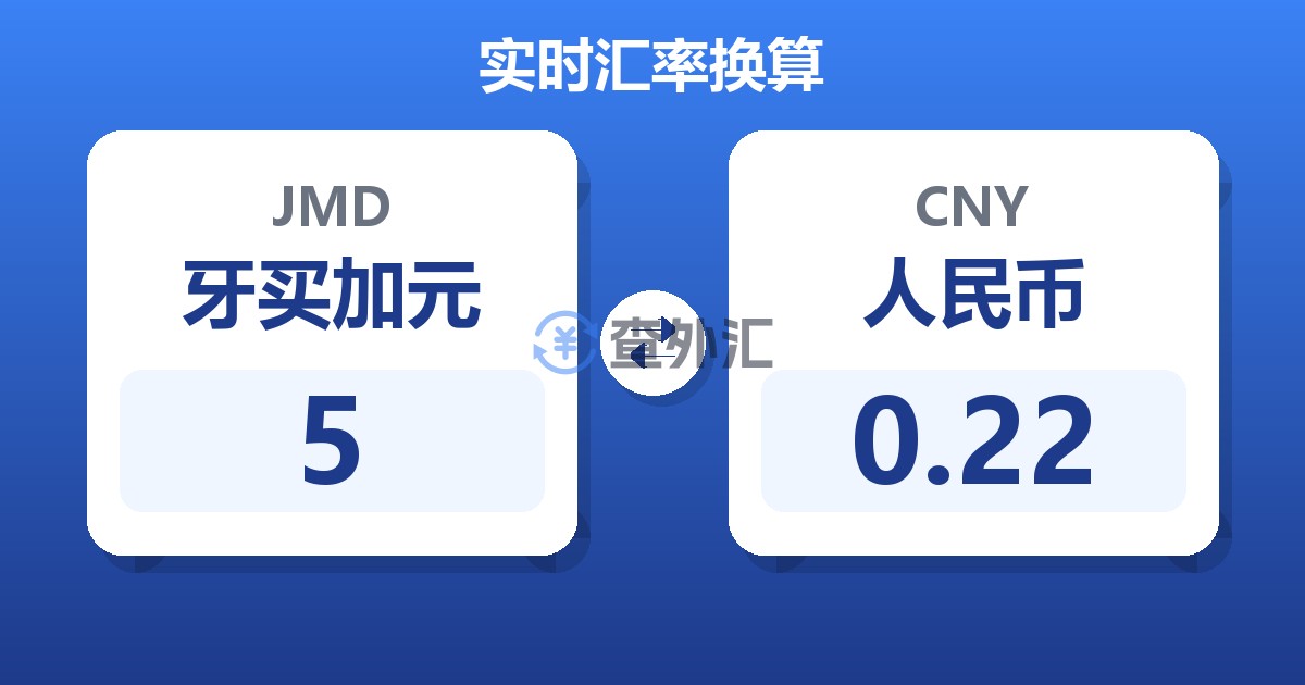 5牙买加元兑人民币