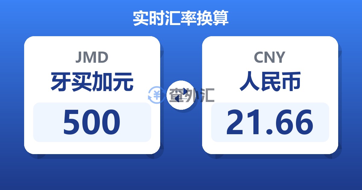 500牙买加元兑人民币