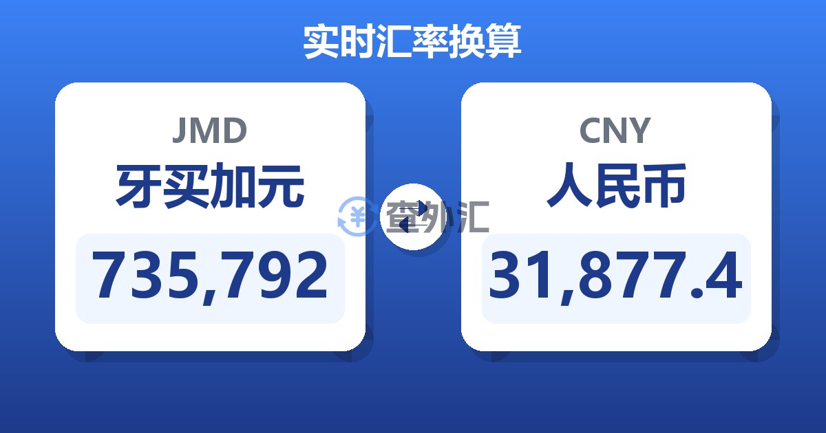 735,792牙买加元兑人民币