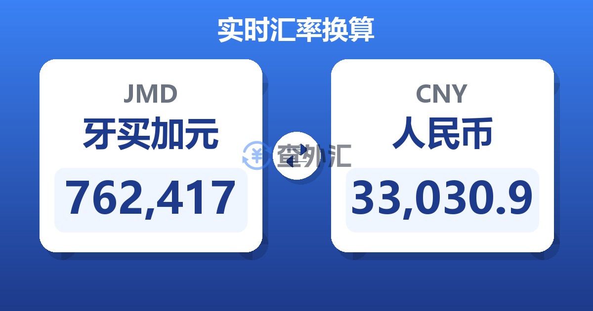 762,417牙买加元兑人民币