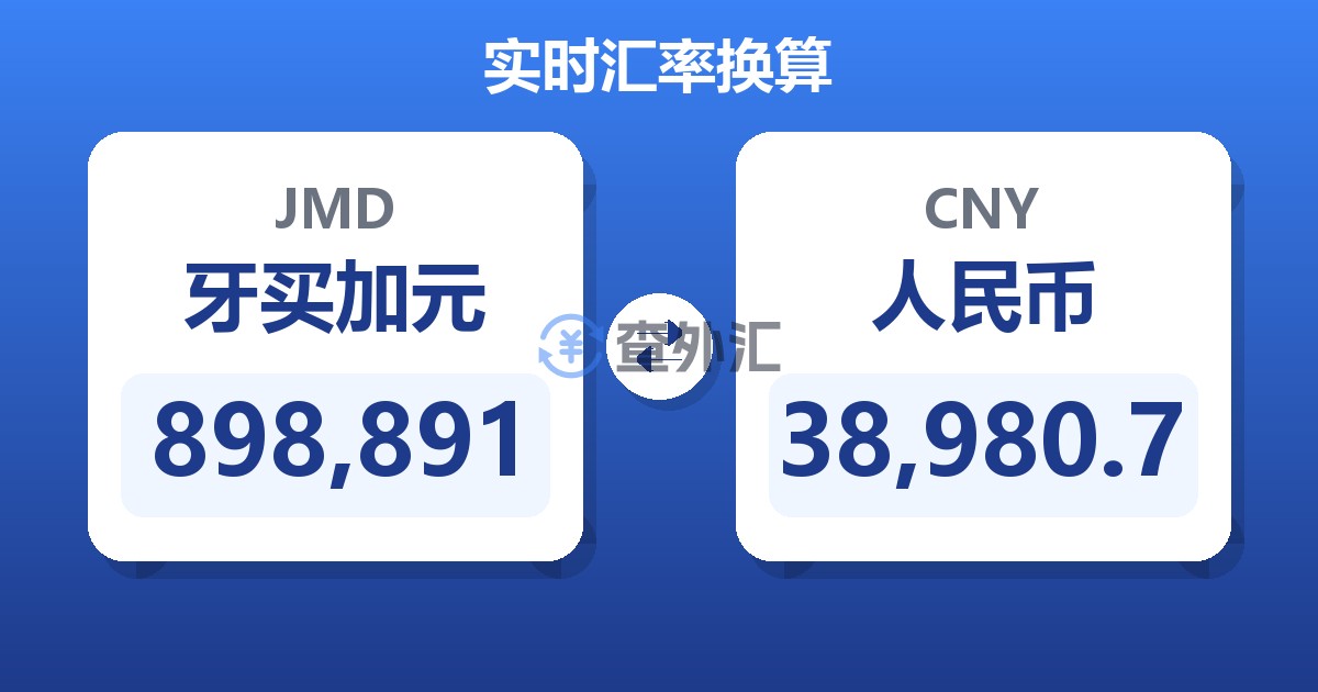 898,891牙买加元兑人民币
