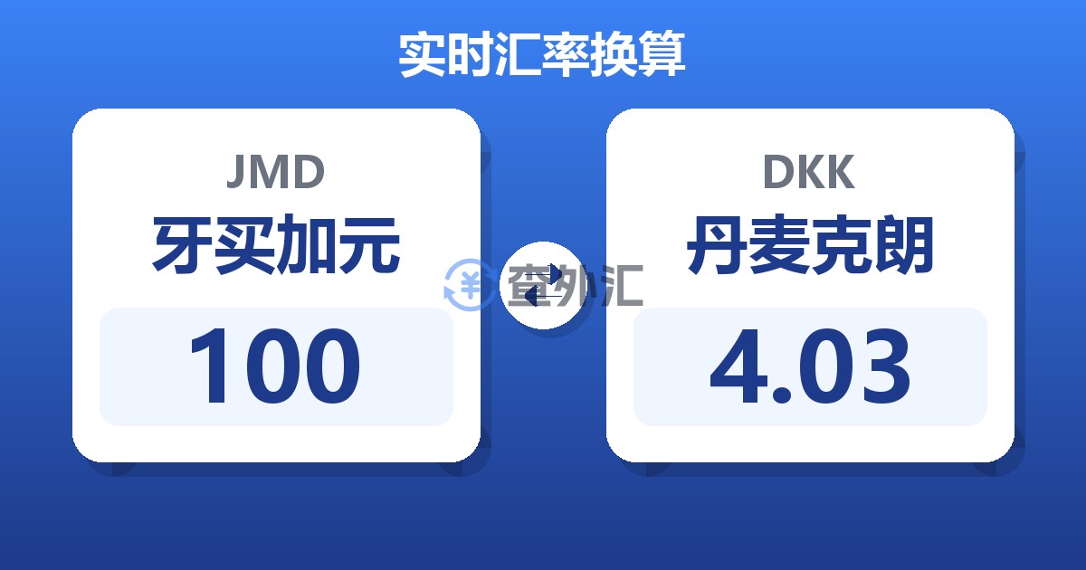 100牙买加元兑丹麦克朗