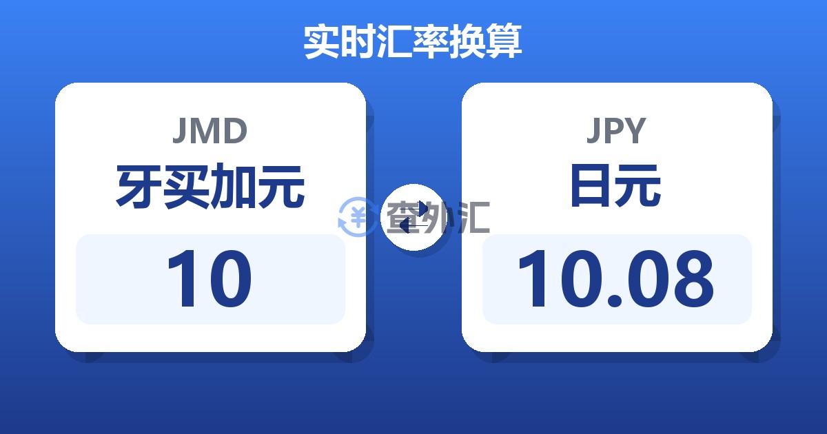 10牙买加元兑日元