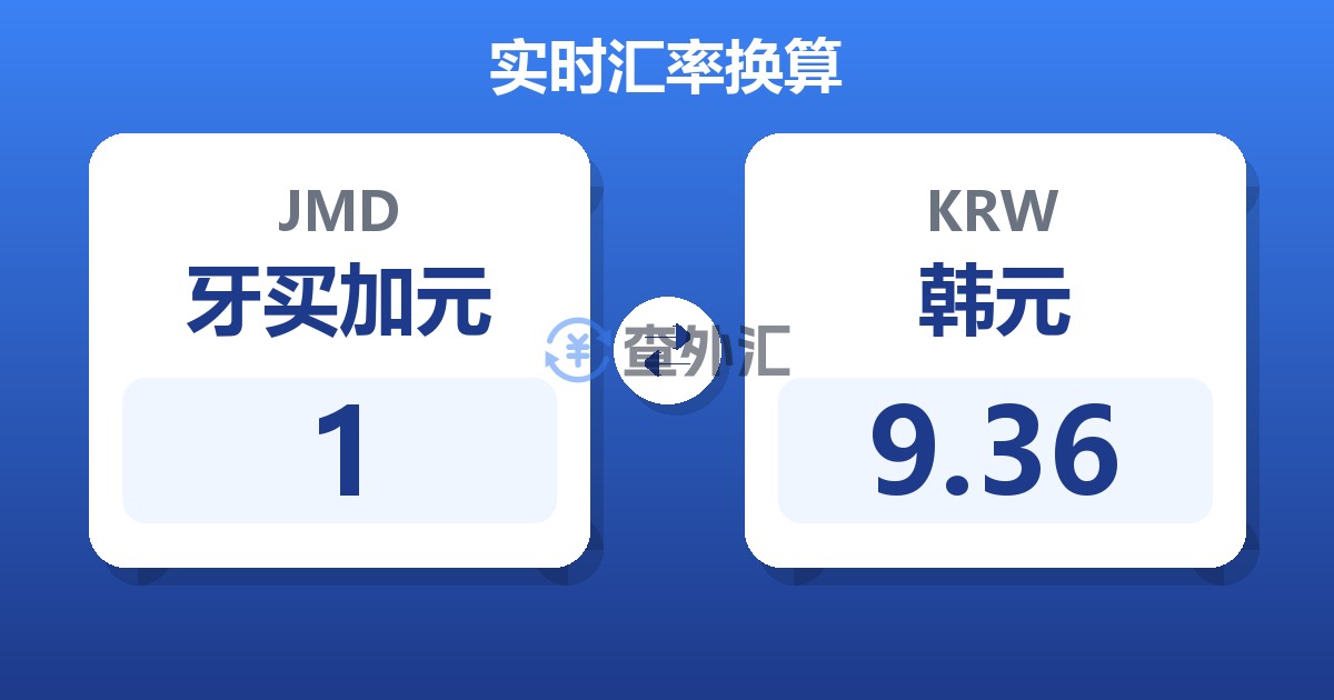 1牙买加元兑韩元