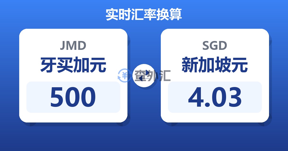 500牙买加元兑新加坡元