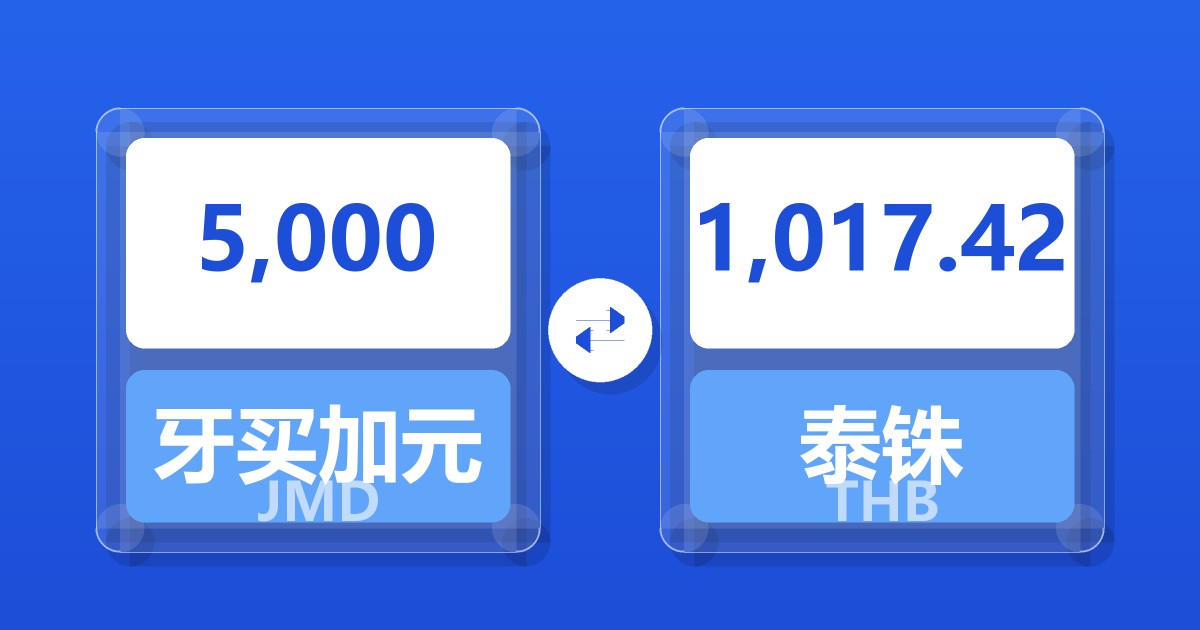 5,000牙买加元兑泰铢