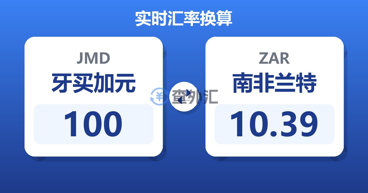 100牙买加元兑南非兰特