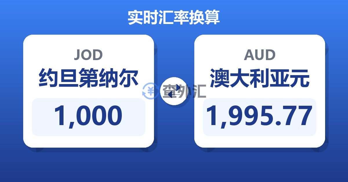 1,000约旦第纳尔兑澳大利亚元