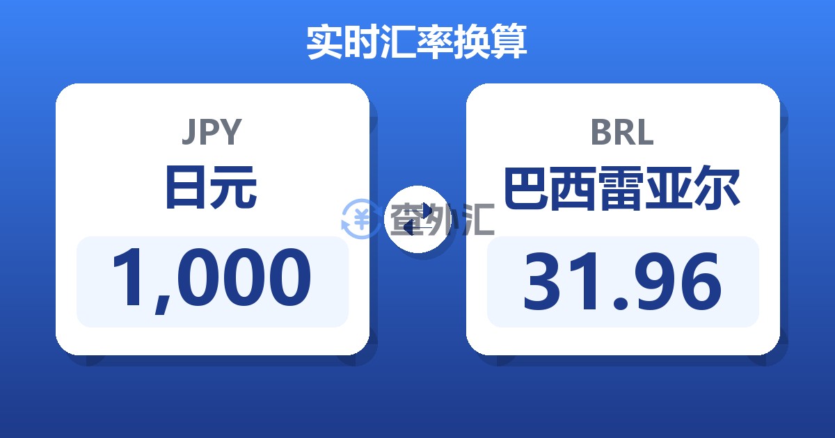 1,000日元兑巴西雷亚尔
