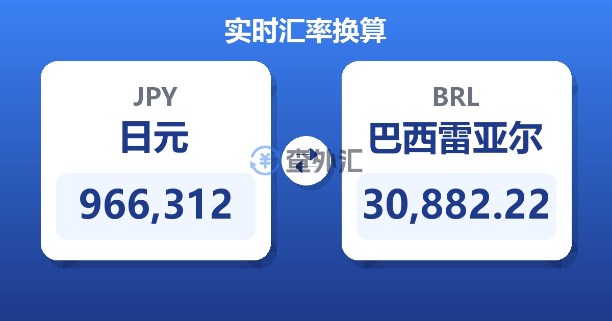 966,312日元兑巴西雷亚尔