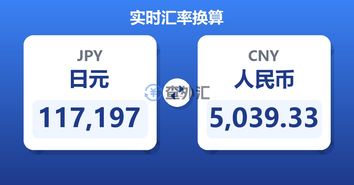 117,197日元兑人民币