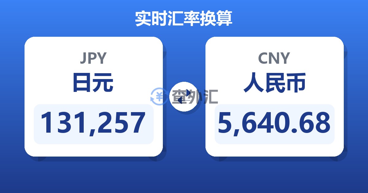 131,257日元兑人民币