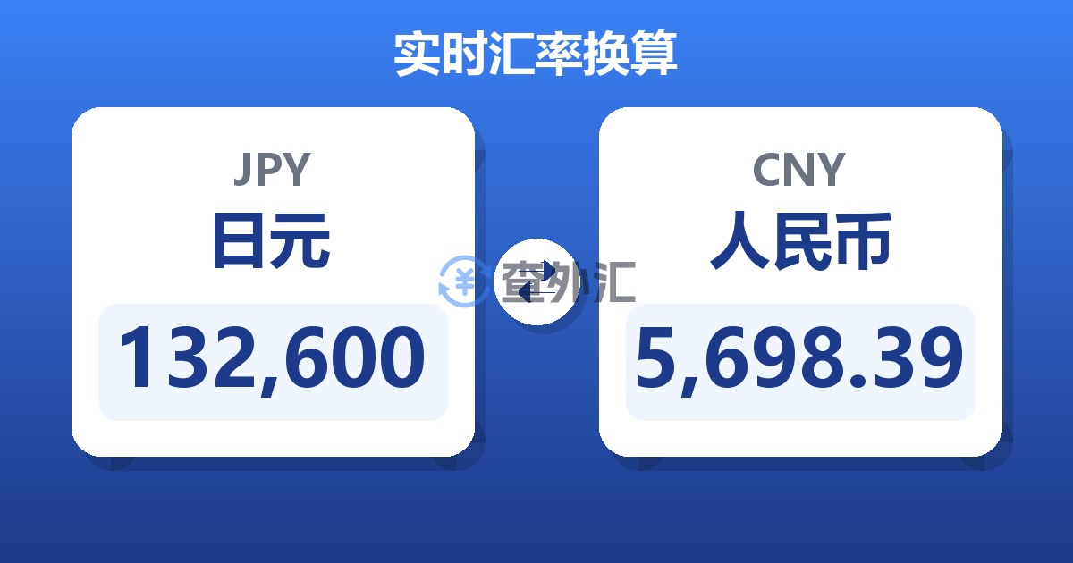 132,600日元兑人民币
