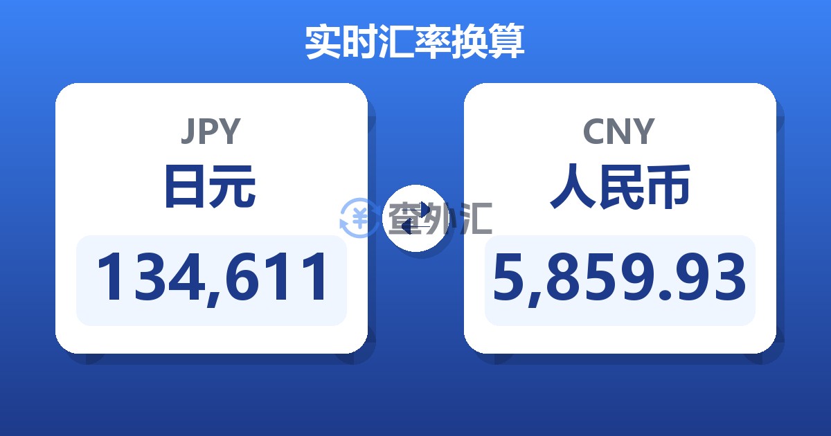 134,611日元兑人民币