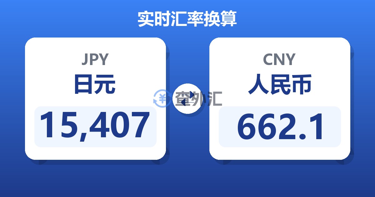 15,407日元兑人民币